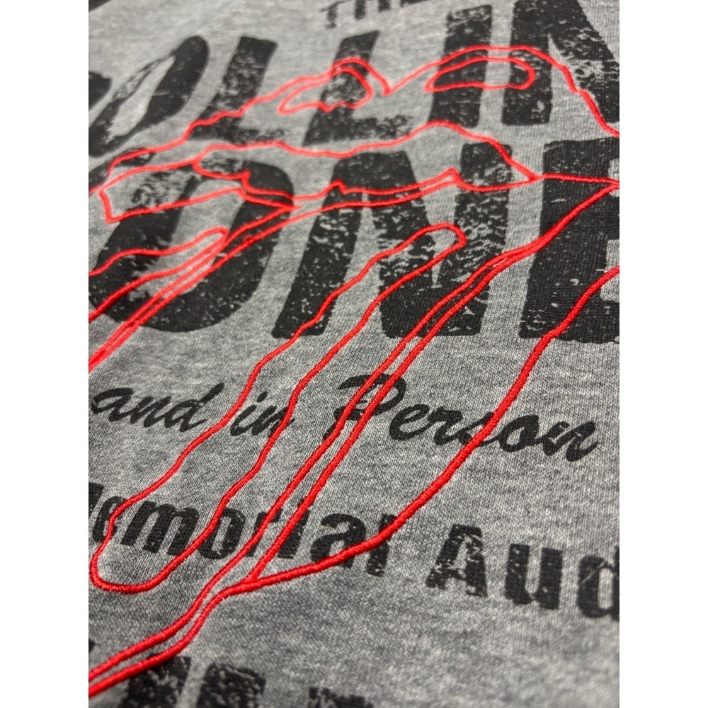 Rolling Stones Sacramento Tour Graphic Sweatshirt Grey Red Embroidery Large - Picture 2 of 9